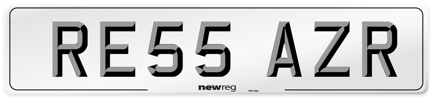 RE55 AZR Number Plate from New Reg